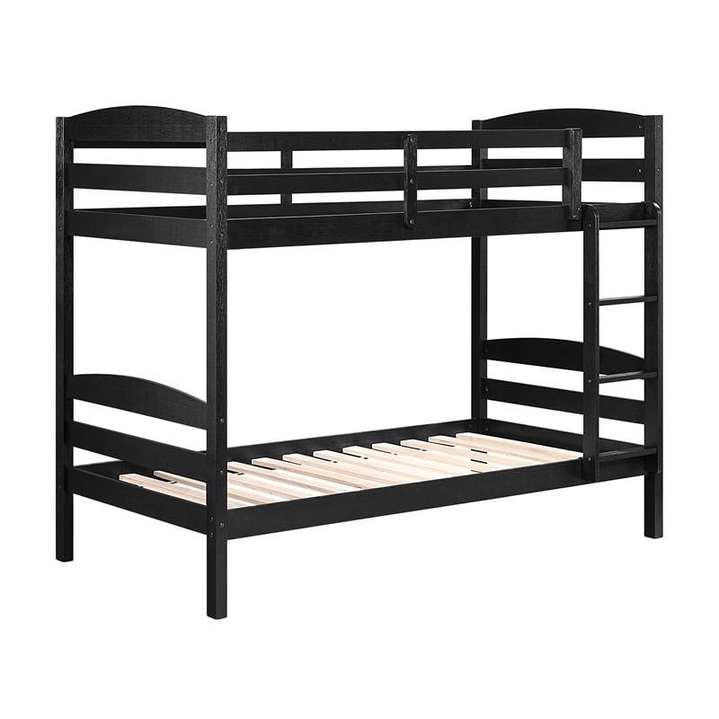 Lexicon Lani Asian Hardwood Twin/Twin Bunk Bed in Wire Brushed Black