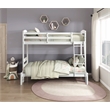 Lexicon Lani Asian Hardwood Twin/Full Bunk Bed in Wire Brushed White