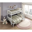 Lexicon Lani Asian Hardwood Twin/Full Bunk Bed in Wire Brushed White