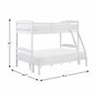 Lexicon Lani Asian Hardwood Twin/Full Bunk Bed in Wire Brushed White