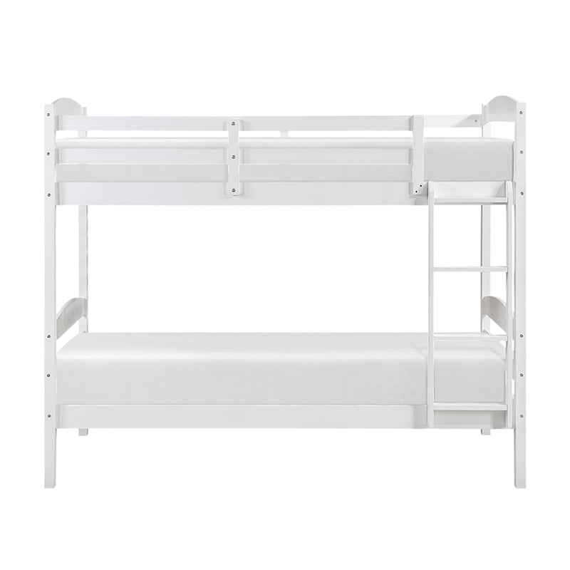Lexicon Lani Asian Hardwood Twin/Twin Bunk Bed in Wire Brushed White Finish