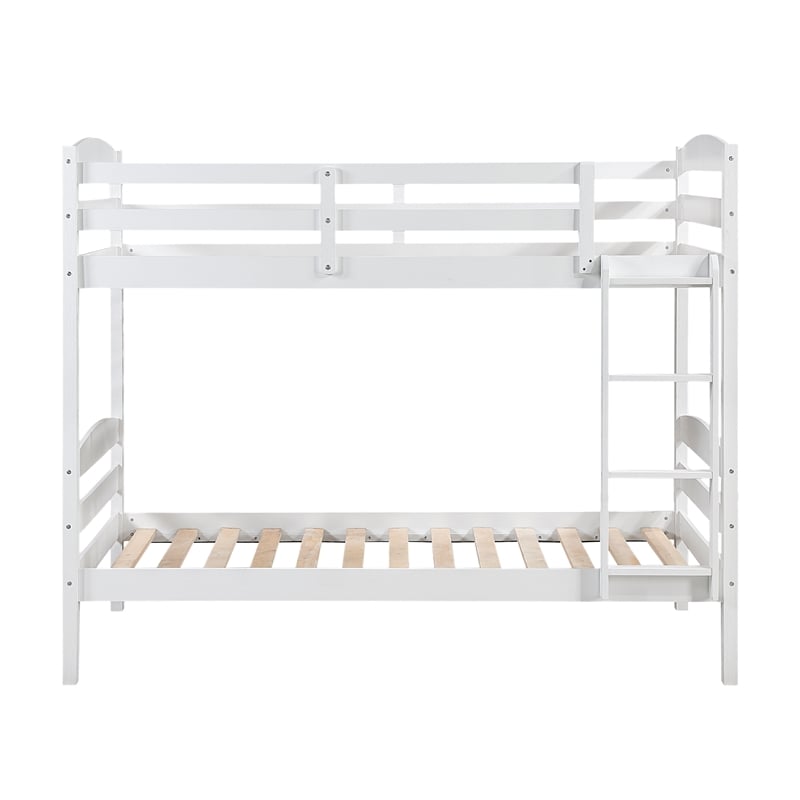 Lexicon Lani Asian Hardwood Twin/Twin Bunk Bed in Wire Brushed White Finish