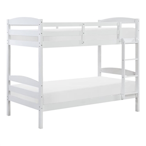 Lexicon Lani Asian Hardwood Twin/Twin Bunk Bed in Wire Brushed White Finish