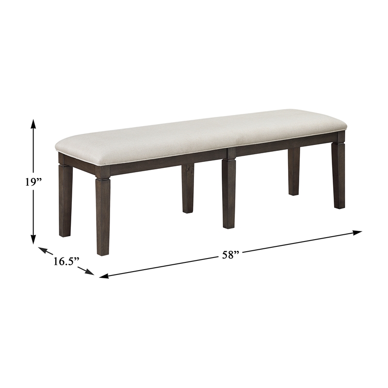 Lexicon Victoria Textured Fabric Dining Bench in Beige