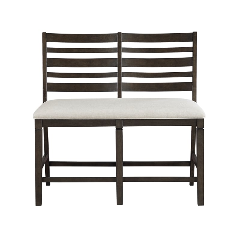 Lexicon Victoria Textured Fabric Counter Height Bench in Beige