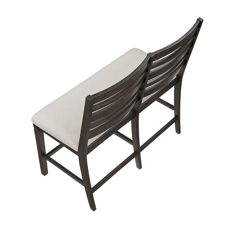 Lexicon Victoria Textured Fabric Counter Height Bench in Beige