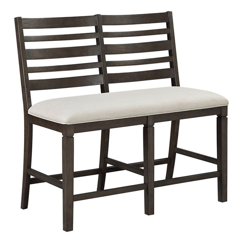 Lexicon Victoria Textured Fabric Counter Height Bench in Beige