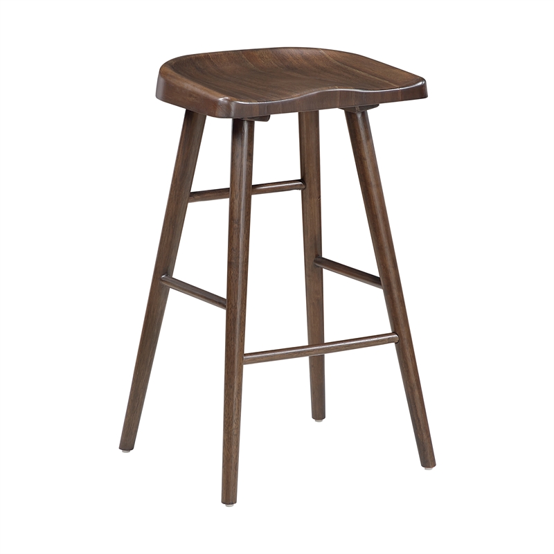 Lexicon Oliver Solid Wood Pub Height Stool in Brown