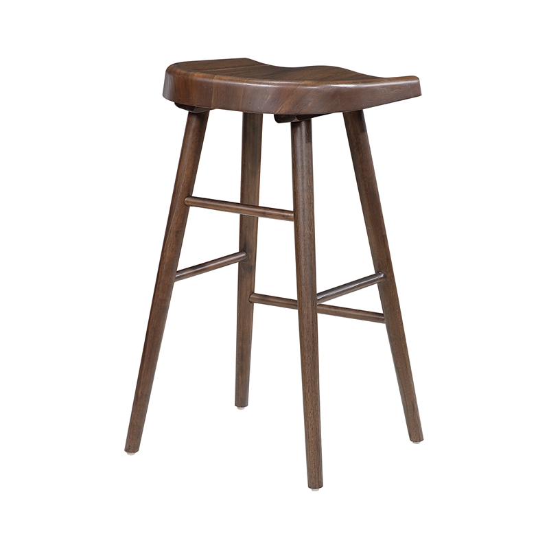 Lexicon Oliver Solid Wood Pub Height Stool in Brown