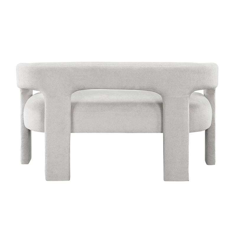 Lexicon Marais Boucle Fabric Dining Bench in Light Gray