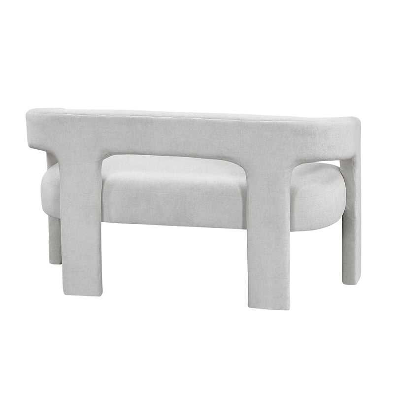 Lexicon Marais Boucle Fabric Dining Bench in Light Gray
