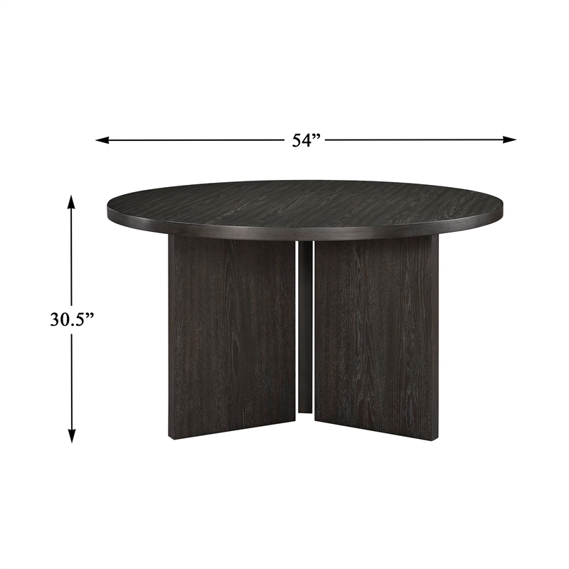 Lexicon Marais Solid Wood Dining Round Table in Ebony