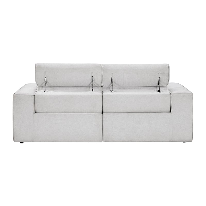 Lexicon Phoebe Microfiber Pwr Dbl Rclng Love Seat w/ Pwr Headrests in Light Gray