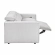 Lexicon Phoebe Microfiber Pwr Dbl Rclng Love Seat w/ Pwr Headrests in Light Gray