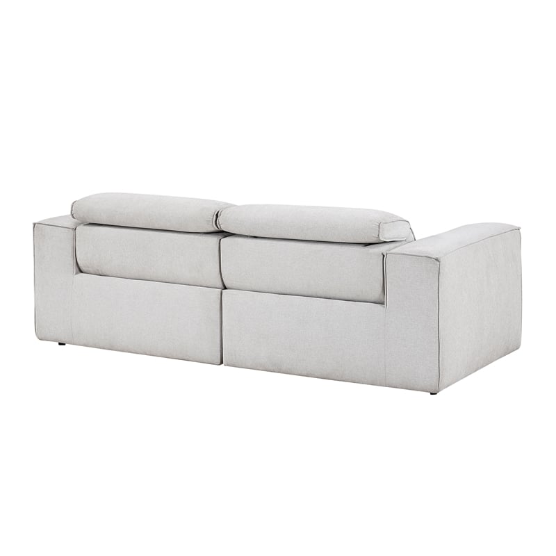 Lexicon Phoebe Microfiber Pwr Dbl Rclng Love Seat w/ Pwr Headrests in Light Gray