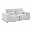 Lexicon Phoebe Microfiber Pwr Dbl Rclng Love Seat w/ Pwr Headrests in Light Gray