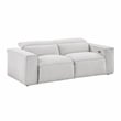 Lexicon Phoebe Microfiber Pwr Dbl Rclng Love Seat w/ Pwr Headrests in Light Gray