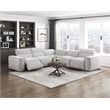 Lexicon Phoebe Microfiber 5-Piece Modular Pwr Reclining Sectional in Light Gray