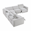 Lexicon Phoebe Microfiber 5-Piece Modular Pwr Reclining Sectional in Light Gray