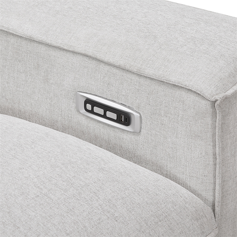 Lexicon Phoebe Microfiber 5-Piece Modular Pwr Reclining Sectional in Light Gray