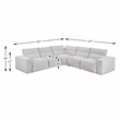 Lexicon Phoebe Microfiber 5-Piece Modular Pwr Reclining Sectional in Light Gray