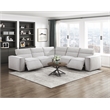 Lexicon Phoebe Microfiber 5-Piece Modular Pwr Reclining Sectional in Light Gray
