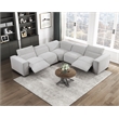 Lexicon Phoebe Microfiber 5-Piece Modular Pwr Reclining Sectional in Light Gray