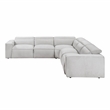 Lexicon Phoebe Microfiber 5-Piece Modular Pwr Reclining Sectional in Light Gray