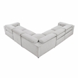 Lexicon Phoebe Microfiber 5-Piece Modular Pwr Reclining Sectional in Light Gray