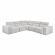 Lexicon Phoebe Microfiber 5-Piece Modular Pwr Reclining Sectional in Light Gray