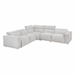 Lexicon Phoebe Microfiber 5-Piece Modular Pwr Reclining Sectional in Light Gray