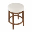 Lexicon Lily Boucle Fabric Swivel Counter Height Chair in White