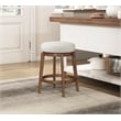 Lexicon Lily Boucle Fabric Swivel Counter Height Chair in White