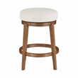 Lexicon Lily Boucle Fabric Swivel Counter Height Chair in White