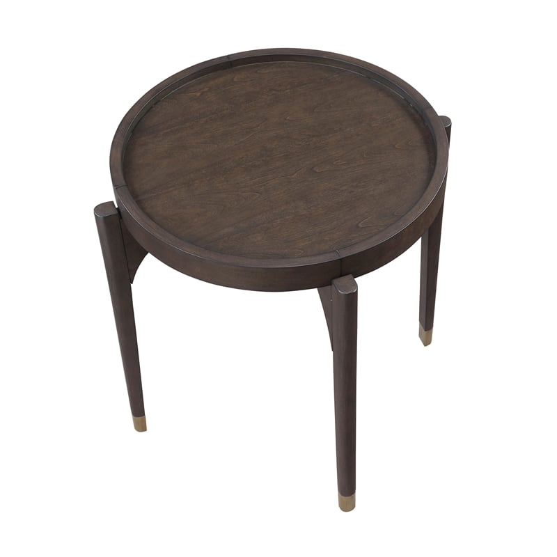 Lexicon Anton Asian Hardwood End Table in Dark Brown
