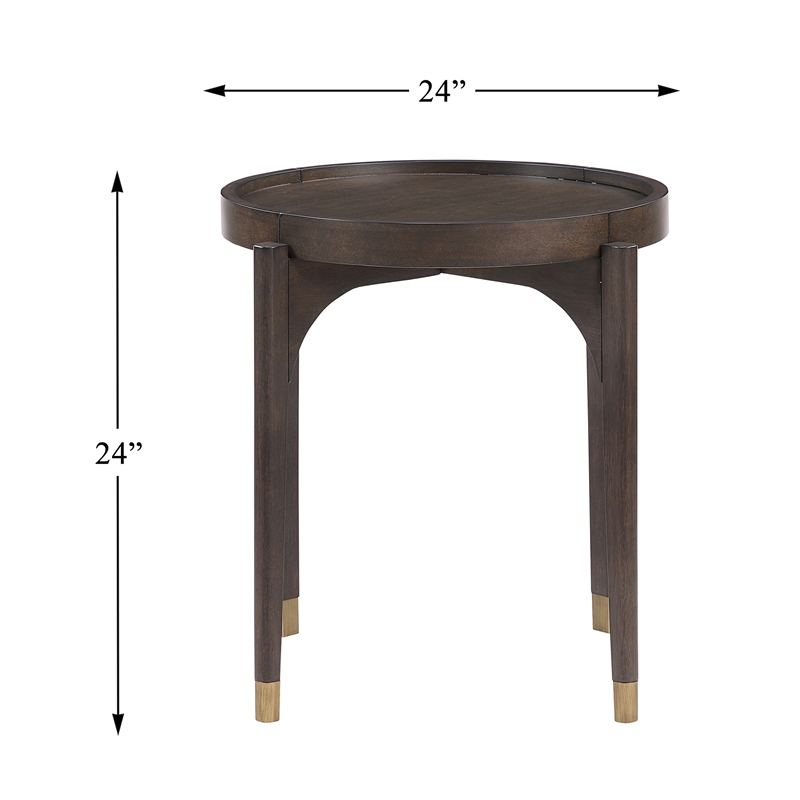 Lexicon Anton Asian Hardwood End Table in Dark Brown