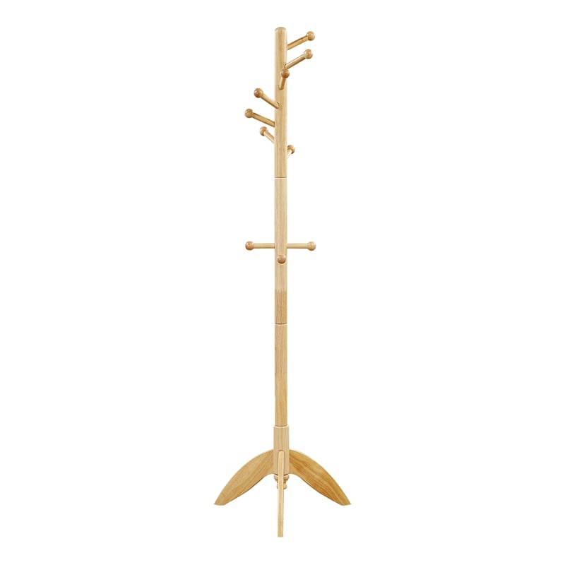 Lexicon Moe Rubber Wood Coat Rack in Natural
