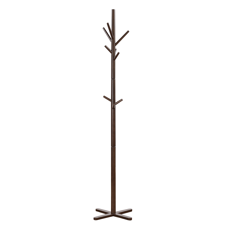 Lexicon Jack Rubber Wood Coat Rack in Dark Brown