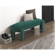 Lexicon Flux Velvet Bench with High-Density Foam Cushioned Seat in Green