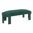 Lexicon Flux Velvet Bench with High-Density Foam Cushioned Seat in Green