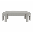Lexicon Flux Velvet Bench with High-Density Foam Cushioned Seat in Taupe