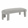 Lexicon Flux Velvet Bench with High-Density Foam Cushioned Seat in Taupe
