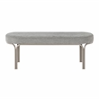 Lexicon Waldon Luxurious Chenille Bench with Plush Foam Cushioned Seat in Gray