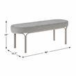 Lexicon Waldon Luxurious Chenille Bench with Plush Foam Cushioned Seat in Gray