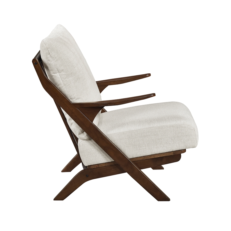 Lexicon Lennox Chenille Accent Chair in Beige and Pascal Brown finish