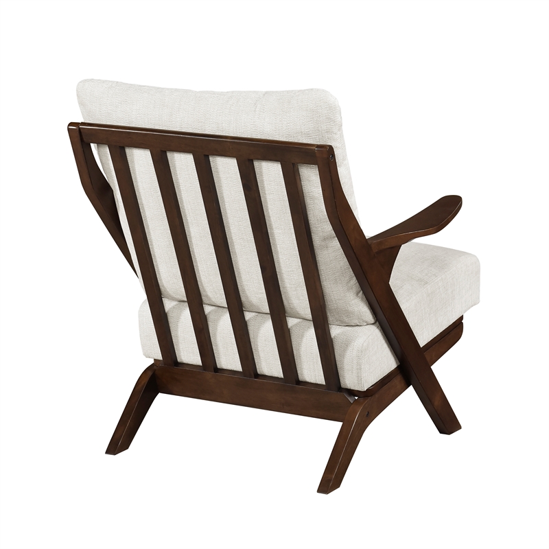 Lexicon Lennox Chenille Accent Chair in Beige and Pascal Brown finish