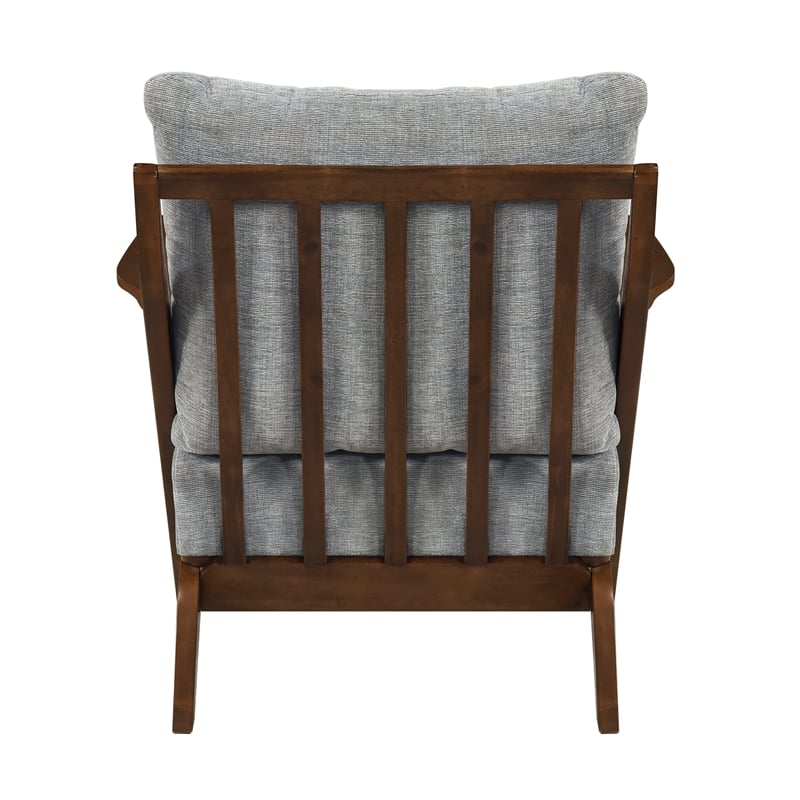 Lexicon Lennox Chenille Accent Chair in Gray and Pascal Brown finish