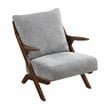 Lexicon Lennox Chenille Accent Chair in Gray and Pascal Brown finish