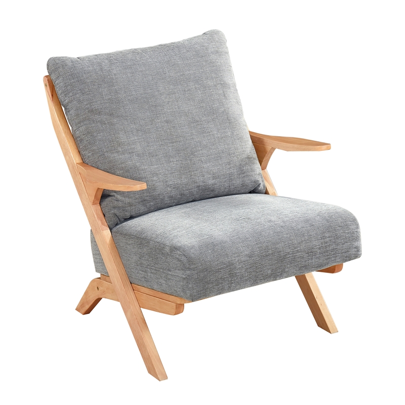 Lexicon Lennox Chenille Accent Chair in Gray and Natural finish