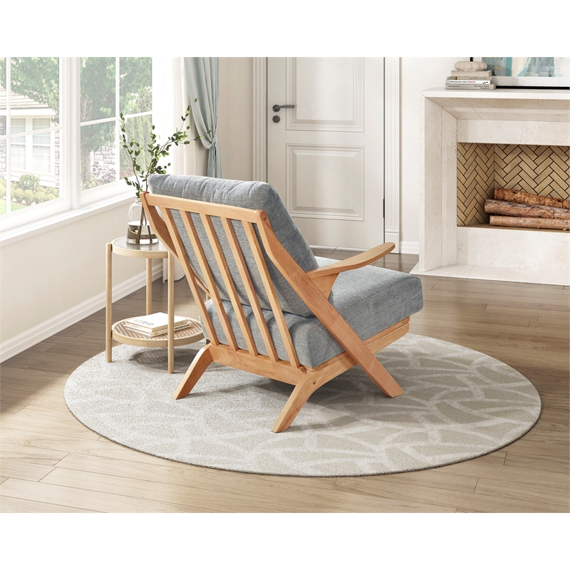 Lexicon Lennox Chenille Accent Chair in Gray and Natural finish